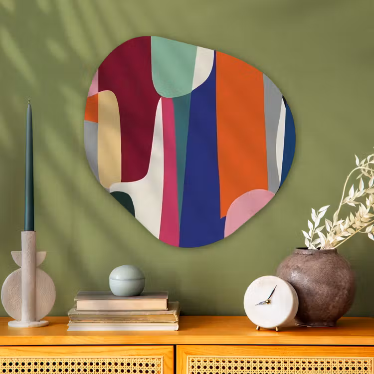 Organisch schilderij - Glas - Vormen - Ritmisch - Kleuren - Abstract — 2