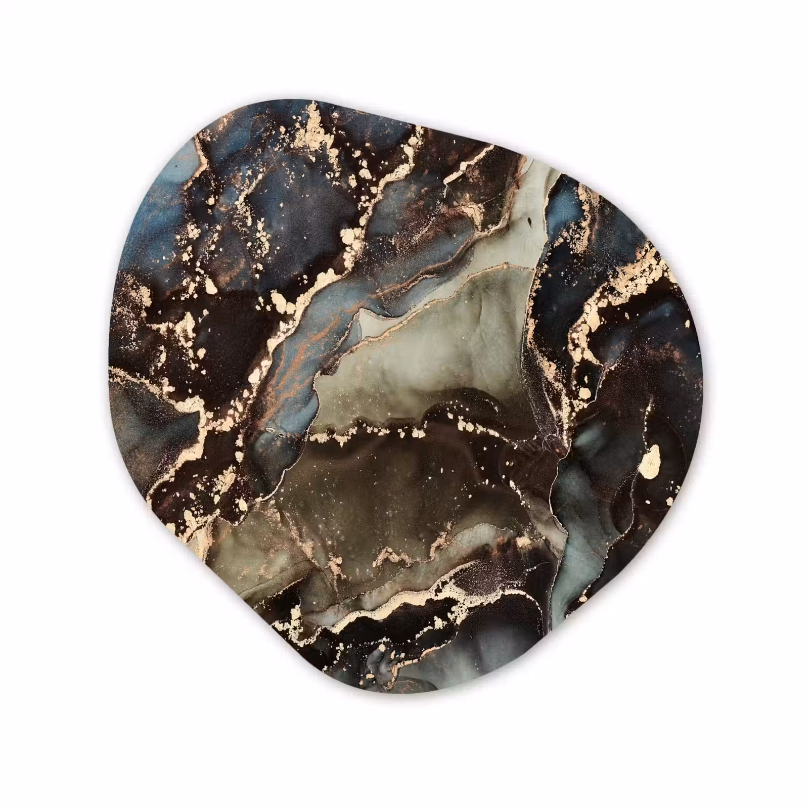 Organisch schilderij - Forex - Marmer - Goud - Groen — 1