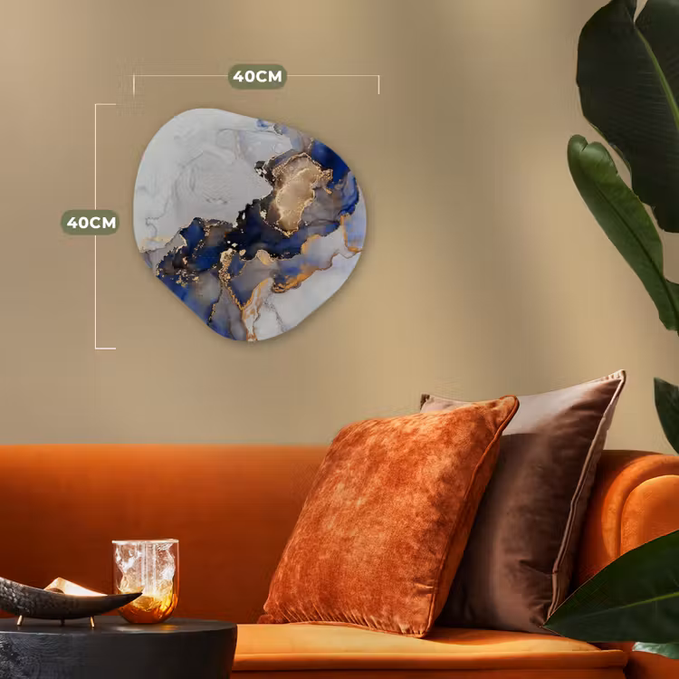 Organisch schilderij - Forex - Marmer - Blauw - Goud — 4
