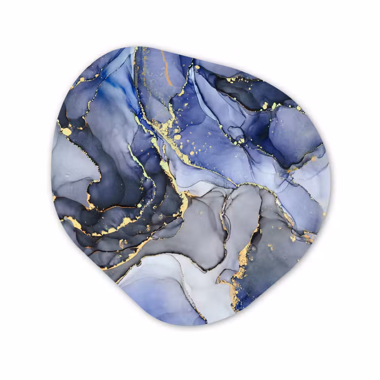 Organisch schilderij - Forex - Marmer - Goud - Abstract - Blauw — 1