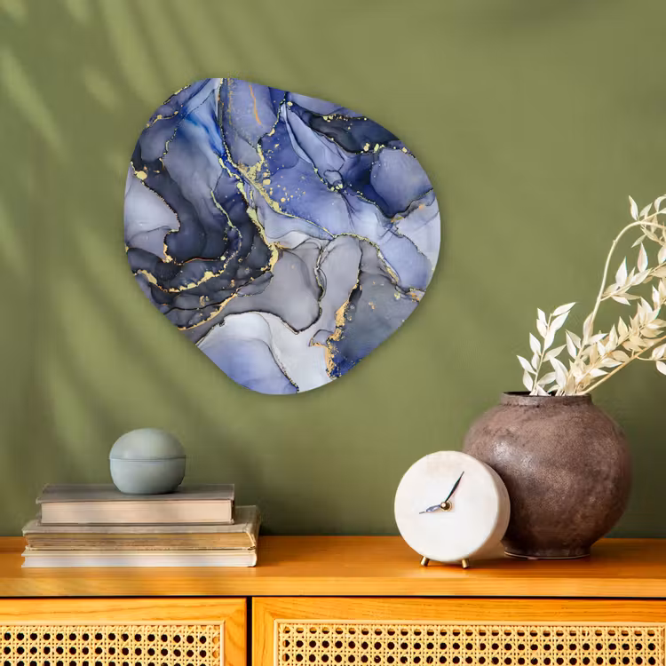 Organisch schilderij - Forex - Marmer - Goud - Abstract - Blauw — 2