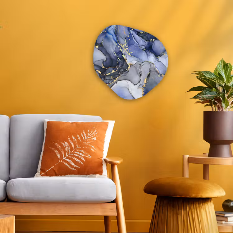 Organisch schilderij - Forex - Marmer - Goud - Abstract - Blauw — 3