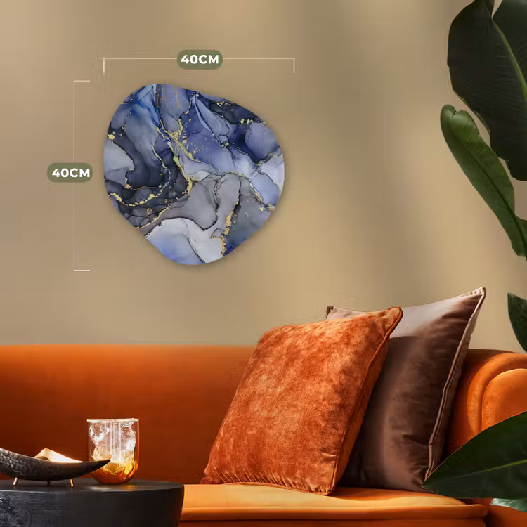 Organisch schilderij - Forex - Marmer - Goud - Abstract - Blauw — 4