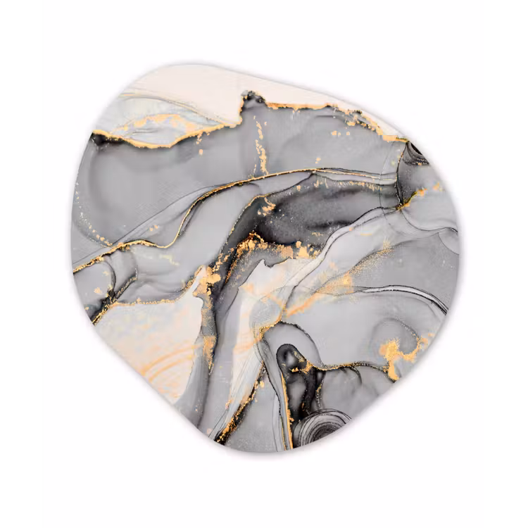 Organisch schilderij - Forex - Marmer - Goud - Grijs — 1