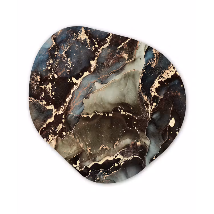 Organisch schilderij - Forex - Marmer - Goud - Groen — 1