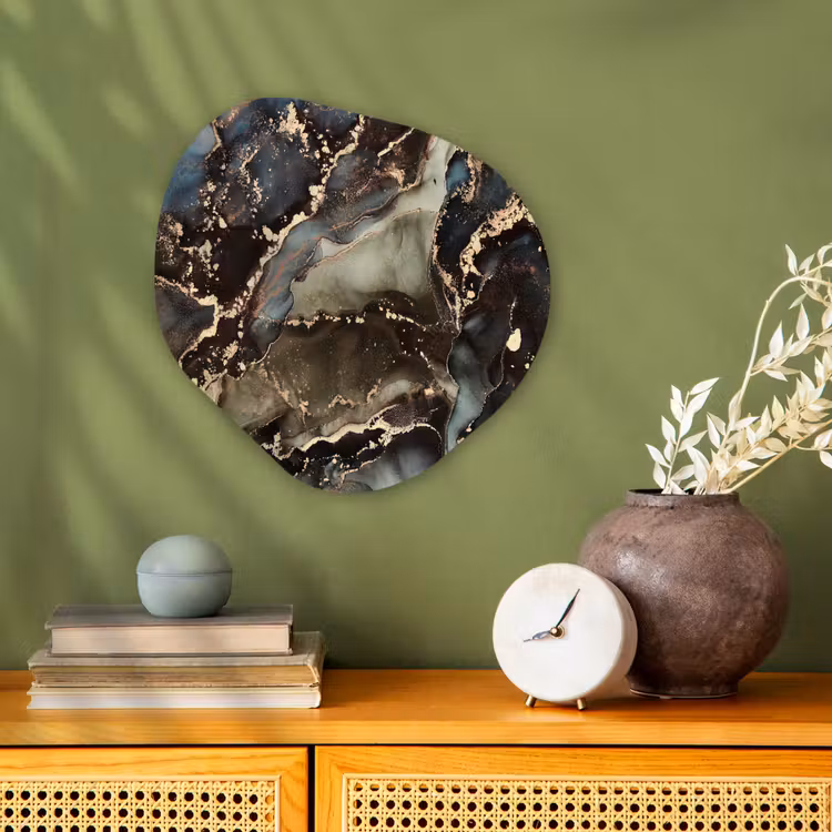 Organisch schilderij - Forex - Marmer - Goud - Groen — 2