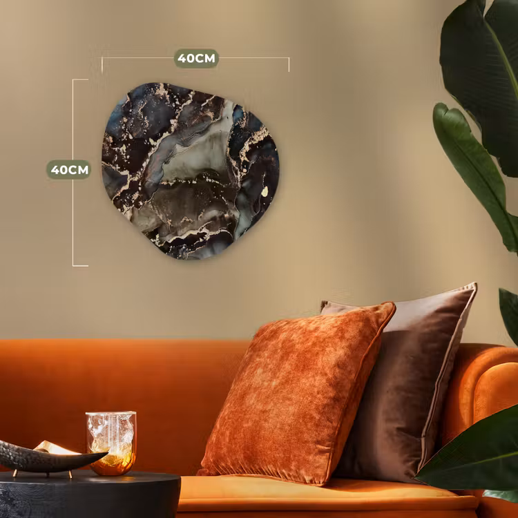 Organisch schilderij - Forex - Marmer - Goud - Groen — 4