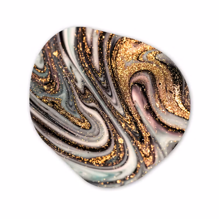 Organisch schilderij - Forex - Marmerlook - Goud - Glitter - Luxe - Marmer - Wit — 1