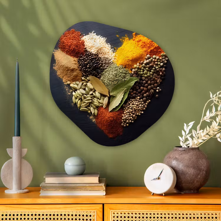 Organisch schilderij - Glas - Specerijen - Mix - Hartvorm - Zwart — 2