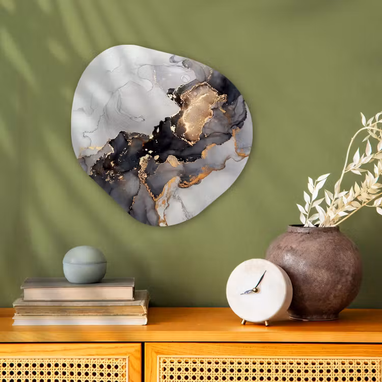 Organisch schilderij - Forex - Zwart - Marmer - Luxe - Goud — 2