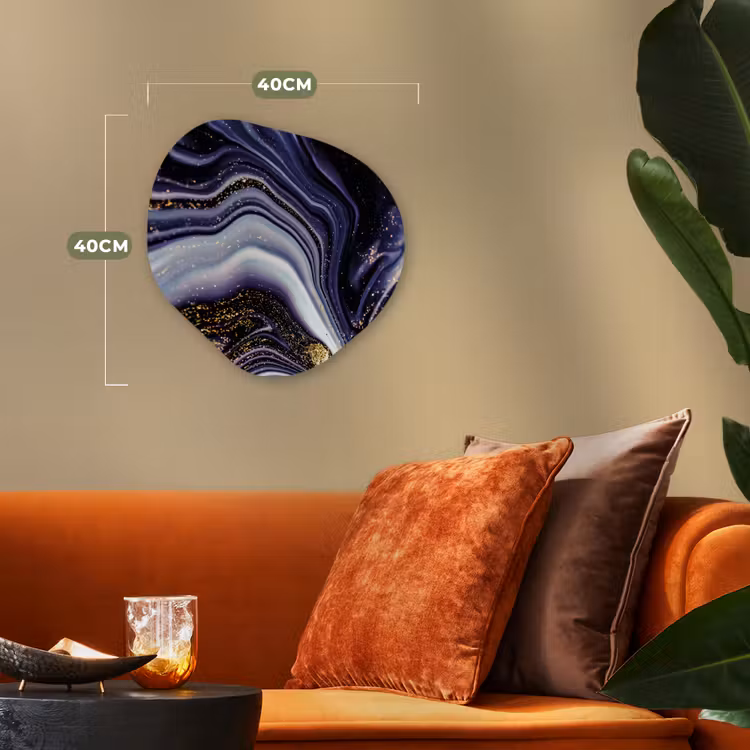 Organisch schilderij - Forex - Marmer - Paars - Luxe - Marmerlook - Glitter — 4