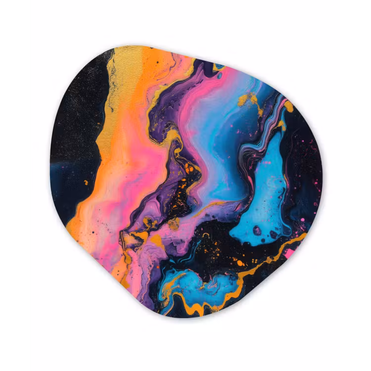 Organisch schilderij - Forex - Modern - Marmer - Oranje — 1