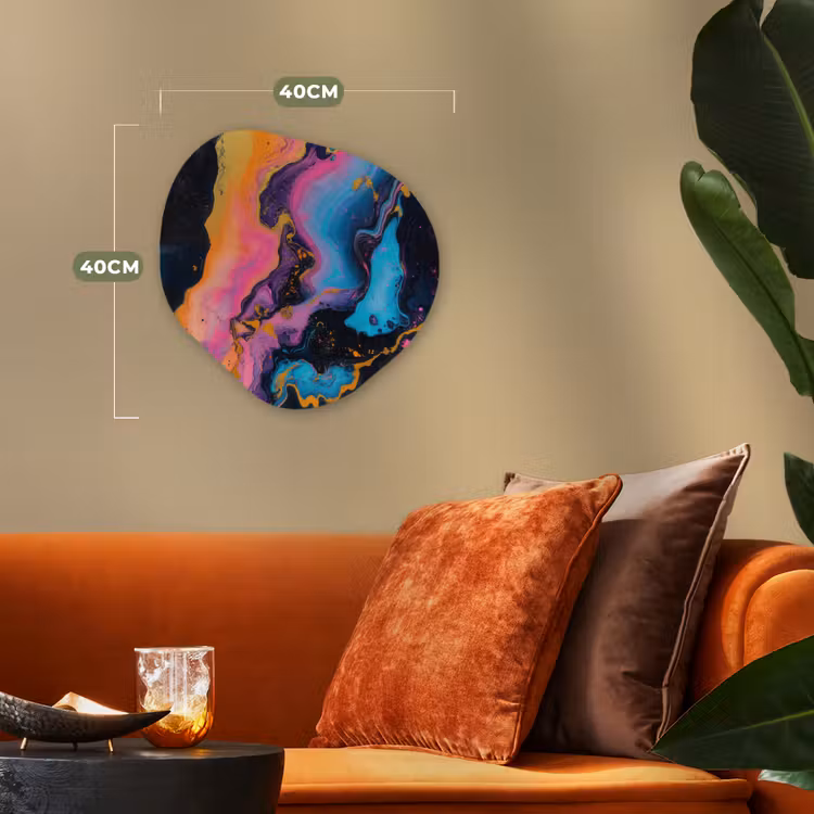Organisch schilderij - Forex - Modern - Marmer - Oranje — 4