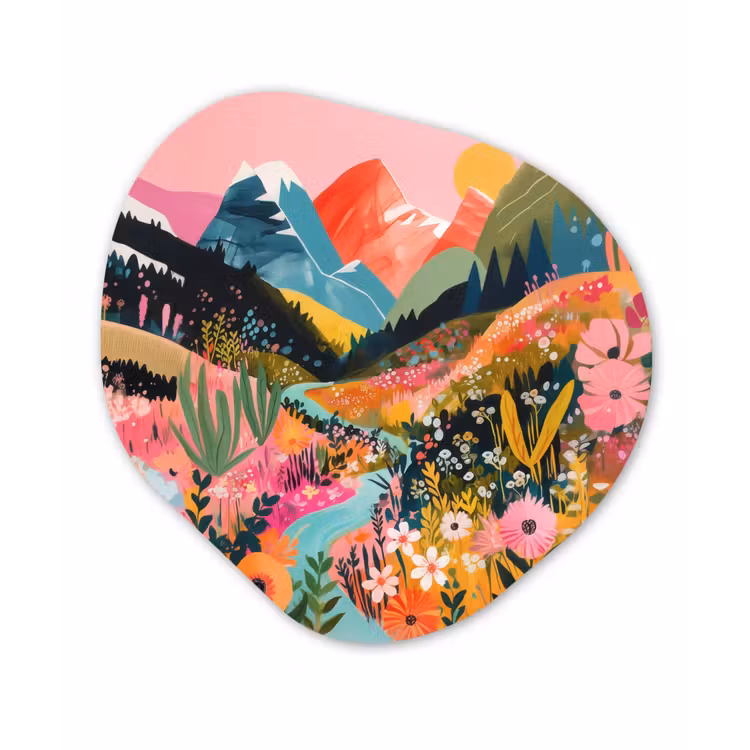 Organisch schilderij - Forex - Rivier - Diepte - Bloemen — 1