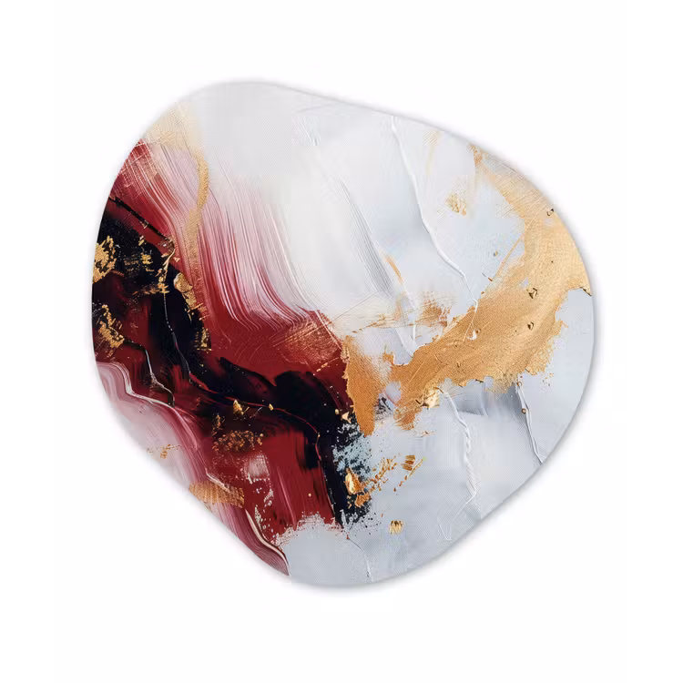 Organisch schilderij - Forex - Rood - Abstract - Goud - Modern — 1