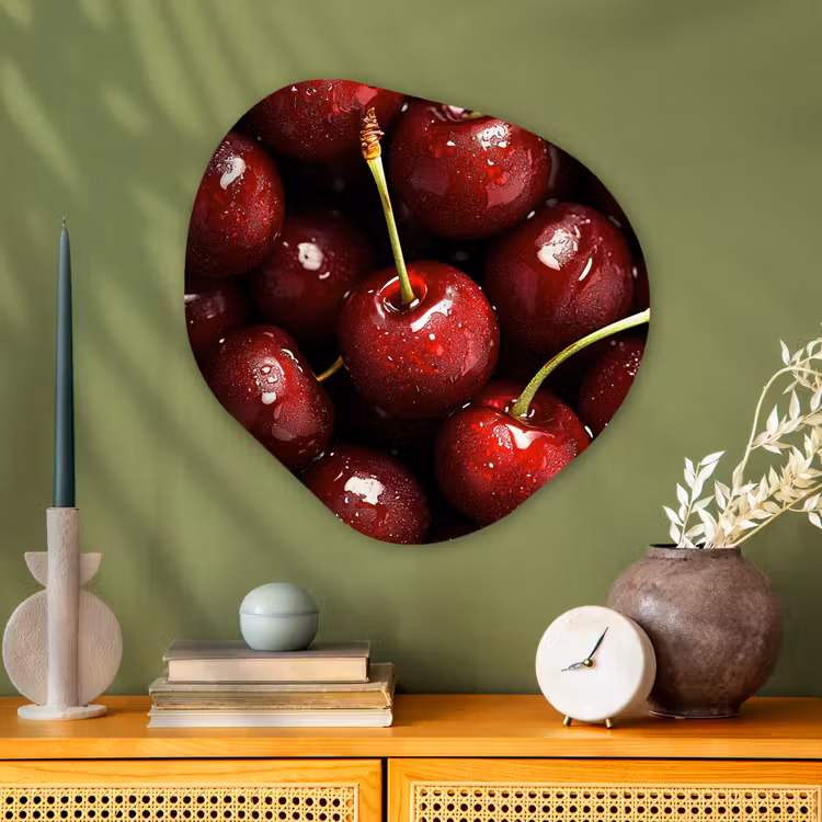 Organisch schilderij - Glas - Rood - Fruit - Kersen — 2
