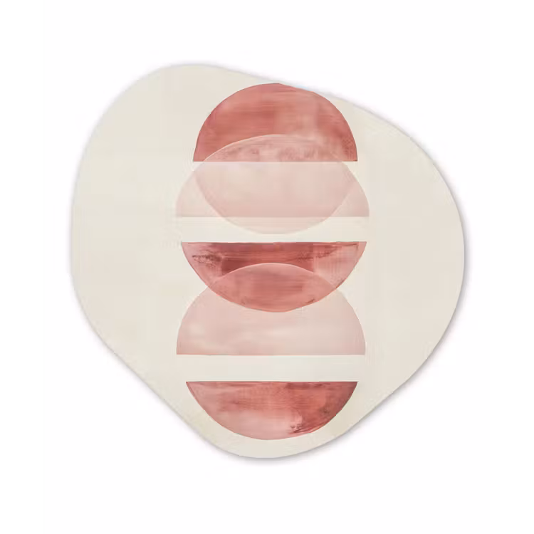 Organisch schilderij - Glas - Minimalistisch - Cirkels - Roze — 1