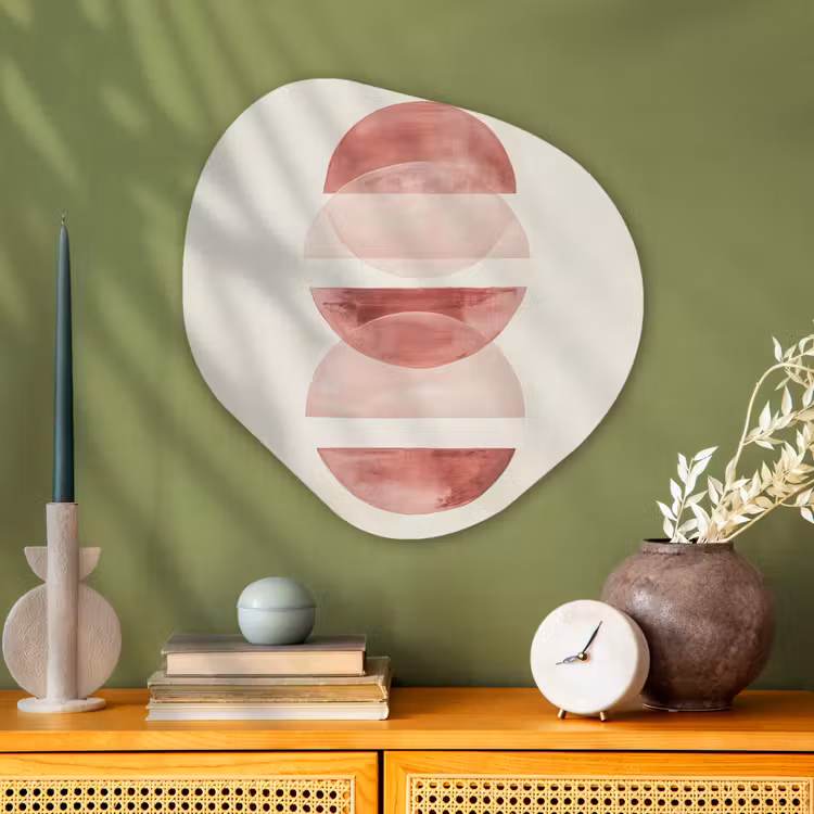Organisch schilderij - Glas - Minimalistisch - Cirkels - Roze — 2