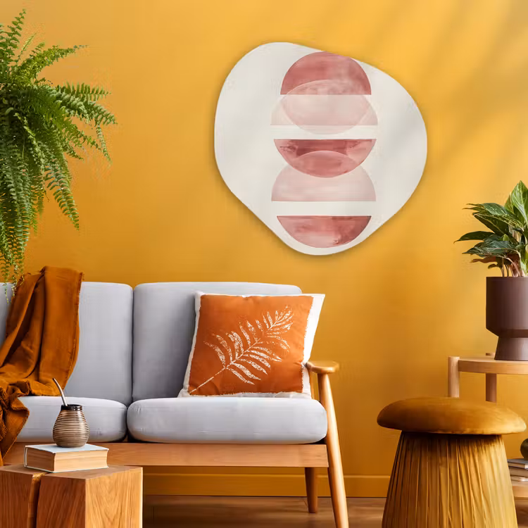 Organisch schilderij - Glas - Minimalistisch - Cirkels - Roze — 3