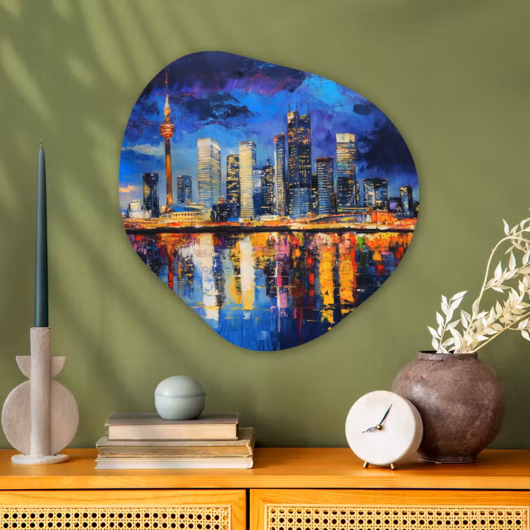 Organisch schilderij - Glas - Skyline Toronto - Modern - Stadslicht - Blauw — 2