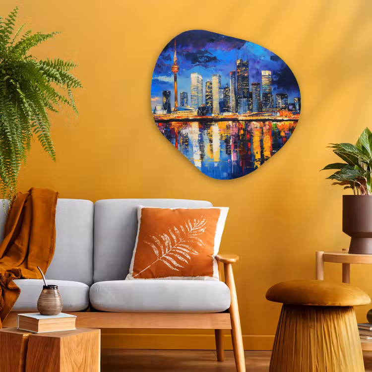 Organisch schilderij - Glas - Skyline Toronto - Modern - Stadslicht - Blauw — 3