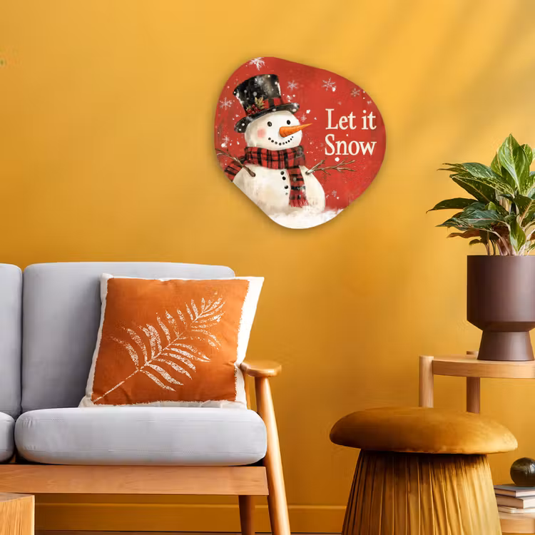 Organisch schilderij - Forex - Sneeuwpret - Winter - Sneeuwpop — 3