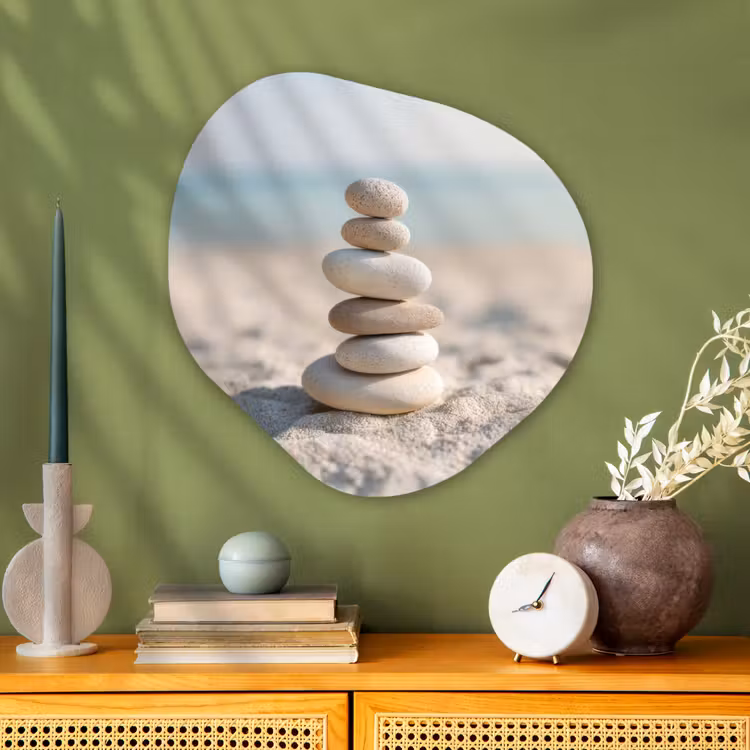 Organisch schilderij - Glas - Stenen - Stapel - Zand - Zee — 2