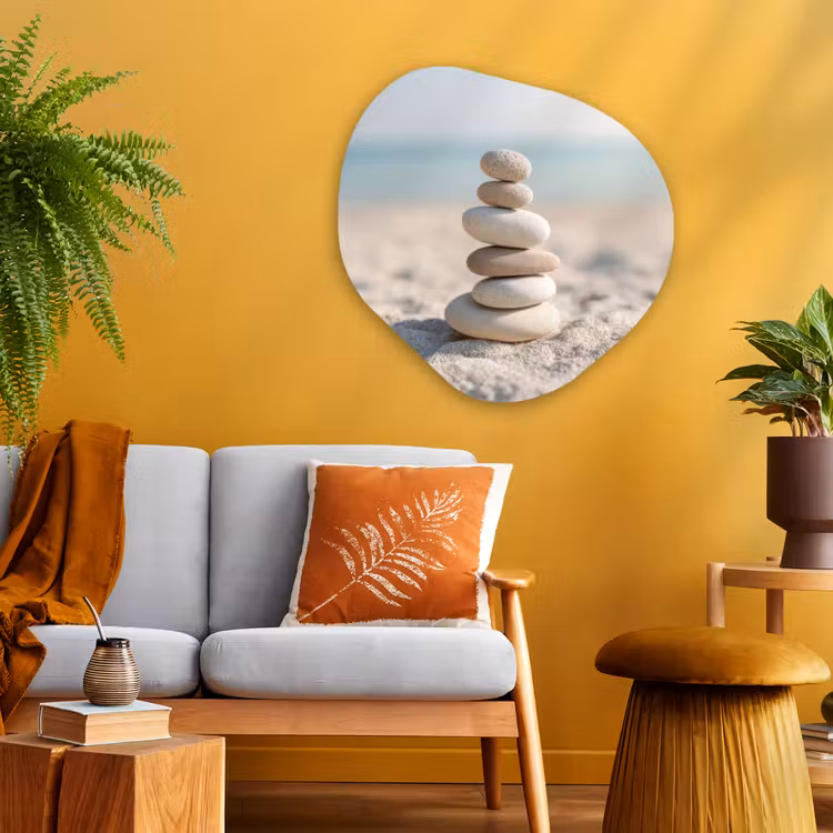 Organisch schilderij - Glas - Stenen - Stapel - Zand - Zee — 3