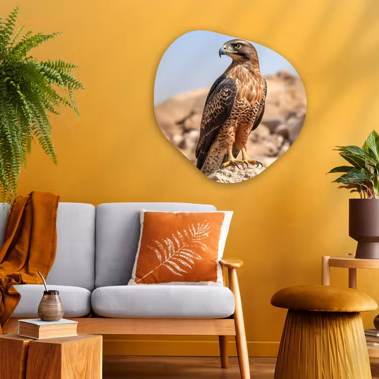 Organisch schilderij - Glas - Valk - Vogel - Rots - Macht — 3
