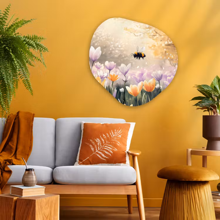 Organisch schilderij - Glas - Viooltjes - bij - Zonlicht — 3