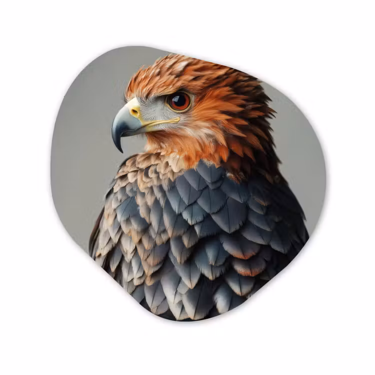 Organisch schilderij - Glas - Vogel - Realistisch - Veren - Bruin — 1