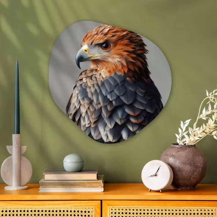 Organisch schilderij - Glas - Vogel - Realistisch - Veren - Bruin — 2