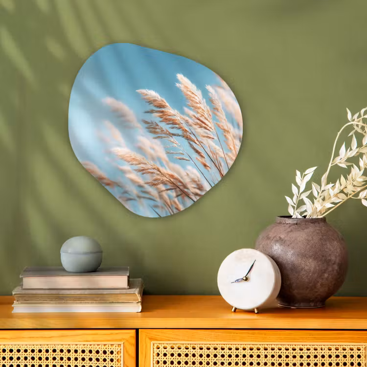 Organisch schilderij - Forex - Siergras - Wind - Lichtbruin — 2