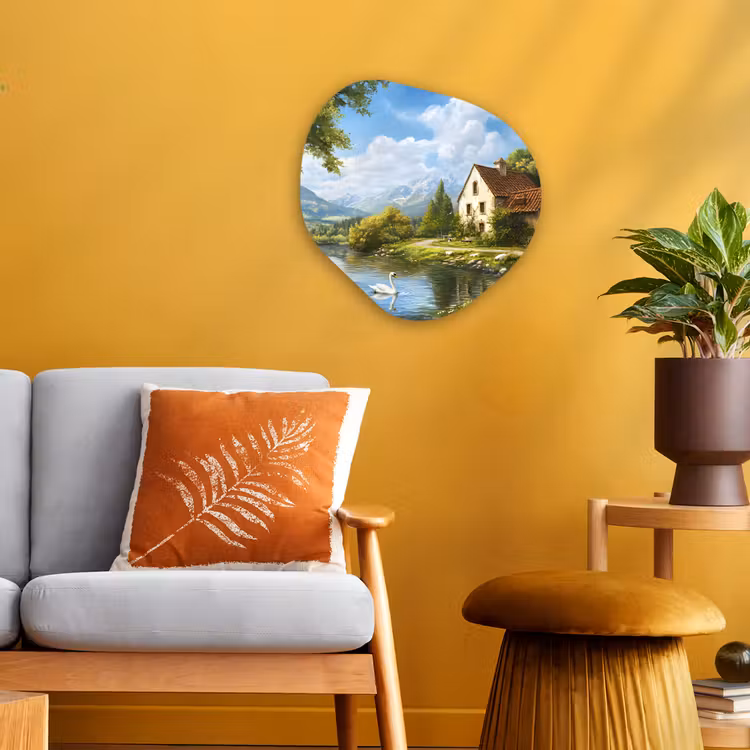 Organisch schilderij - Forex - Zwaan - Bomen - Rust — 3