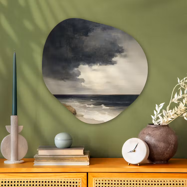 Organisch schilderij - Glas - Kust - Golven - Rots - Storm — 2