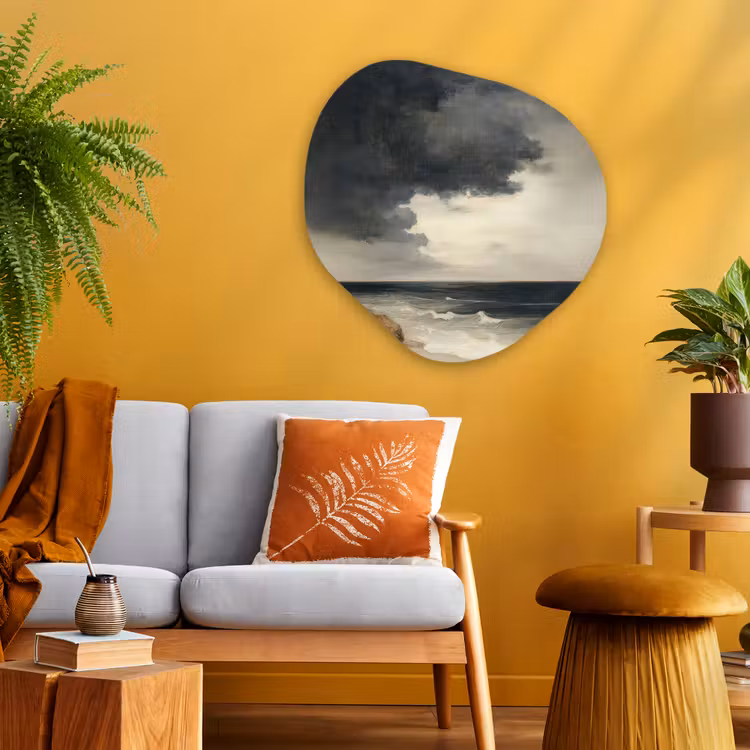 Organisch schilderij - Glas - Kust - Golven - Rots - Storm — 3