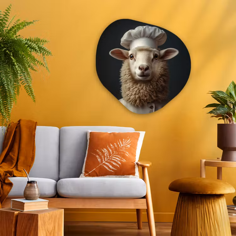 Organisch schilderij - Glas - Schaap - Wol - Kok — 3