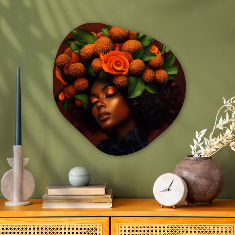 Organisch schilderij - Glas - Vrouw - lychee - exotisch — 2