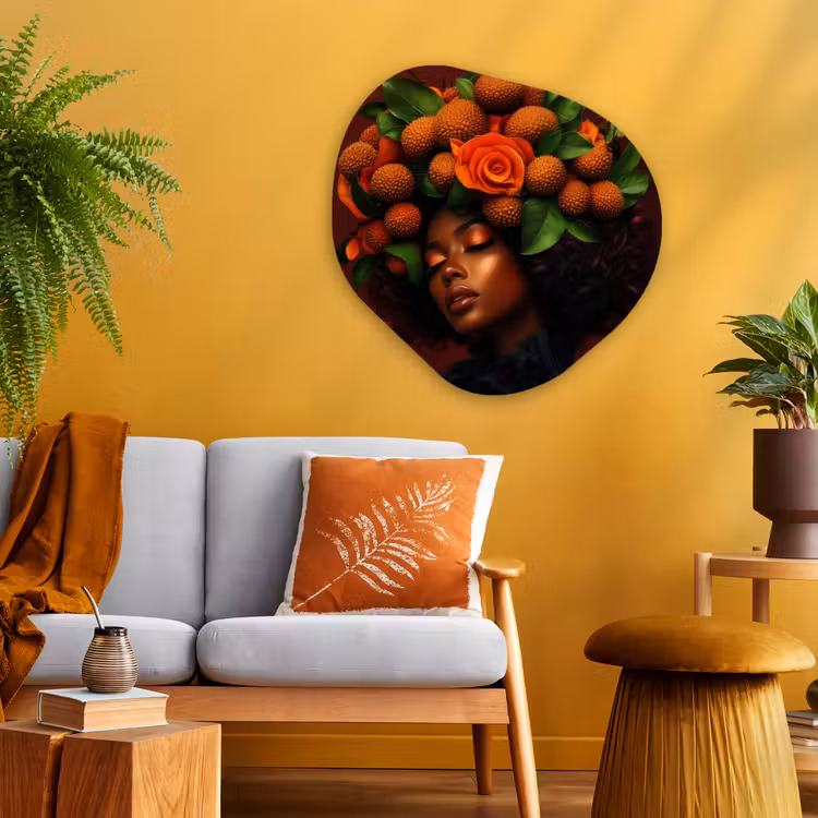 Organisch schilderij - Glas - Vrouw - lychee - exotisch — 3