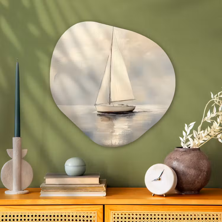 Organisch schilderij - Glas - Zeilschip - Zee - Bewolkt — 2