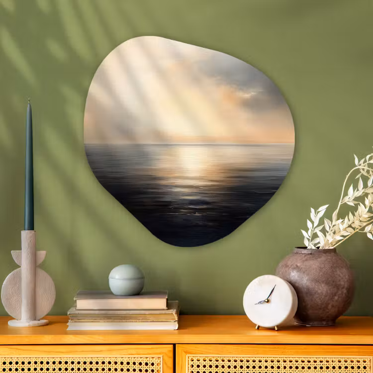 Organisch schilderij - Glas - Zon - Horizon - Zee — 2