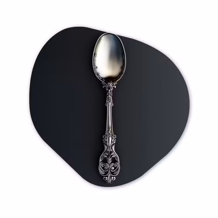 Organisch schilderij - Glas - Lepel - Zilver - Metaal — 1
