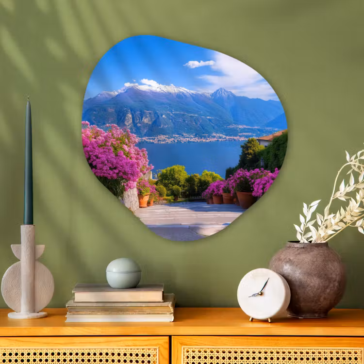 Organisch schilderij - Glas - Lake Como - Italië - Landschap — 2