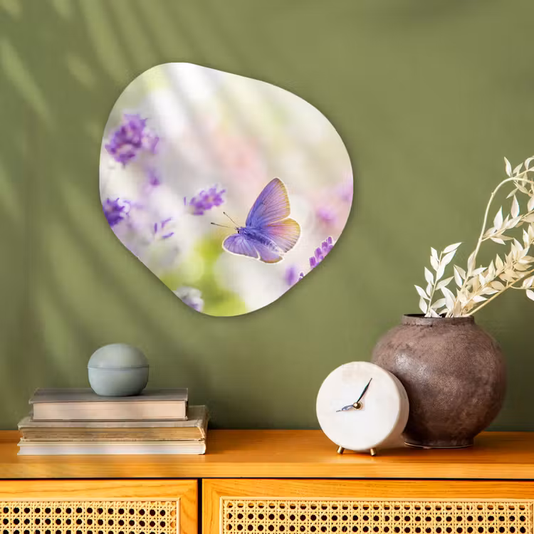 Organisch schilderij - Forex - Lavendel - Vlinder - Bloemen — 2