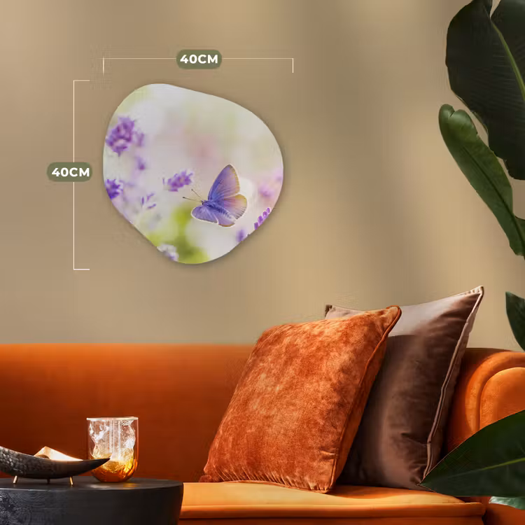 Organisch schilderij - Forex - Lavendel - Vlinder - Bloemen — 4