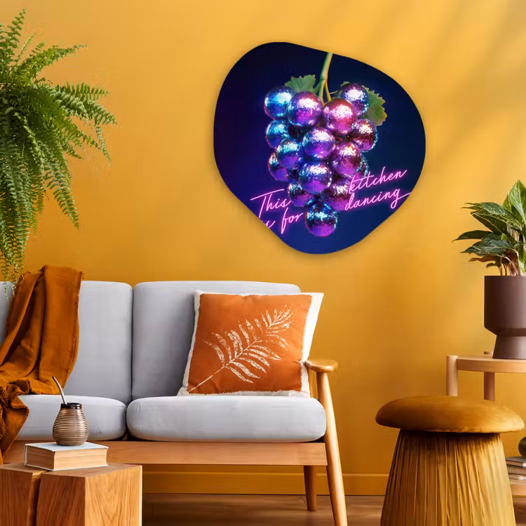 Organisch schilderij - Glas - Quote - Neon - Disco - Druiven — 3