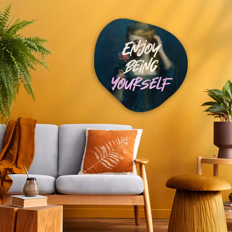Organisch schilderij - Glas - Vrouw - Roos - Quote — 3