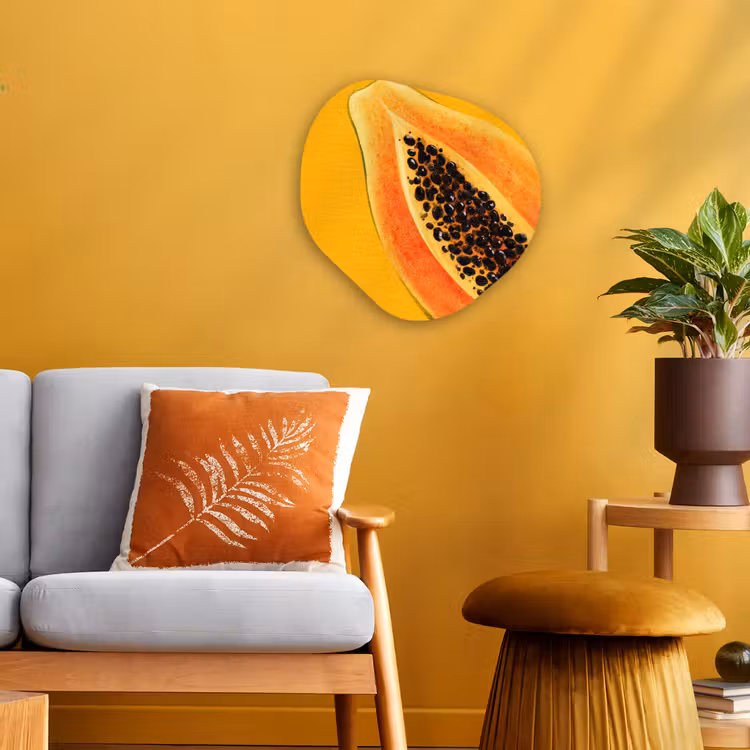 Organisch schilderij - Forex - Papaja - Oranje - Topisch — 3