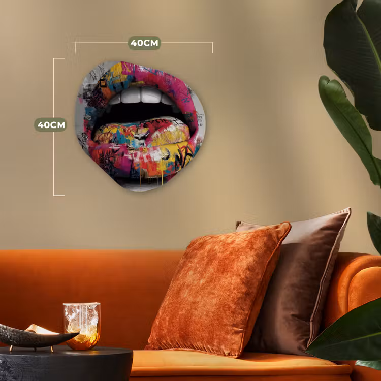 Organisch schilderij - Forex - Lippen - Graffiti - Expressief — 4