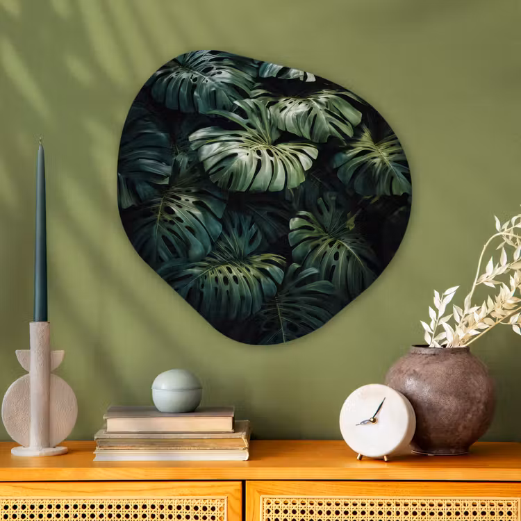 Organisch schilderij - Glas - Plant - Monstera - Lichtinval — 2